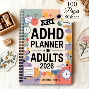 Adult Women's Plan Book - Productivity Organizer with Daily To-Do List, Task List, Focus Tracking, Daily Planner - Spiral Notebook