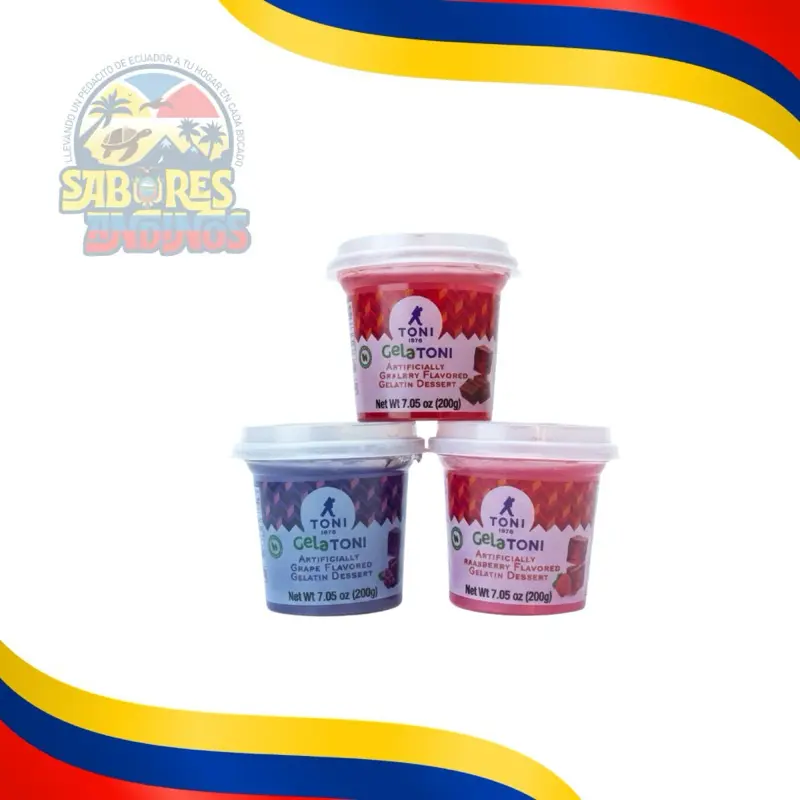Gela Tony Artificial Sabor Gelatina Fresa Mora Gum Snack 7.05 oz 200g