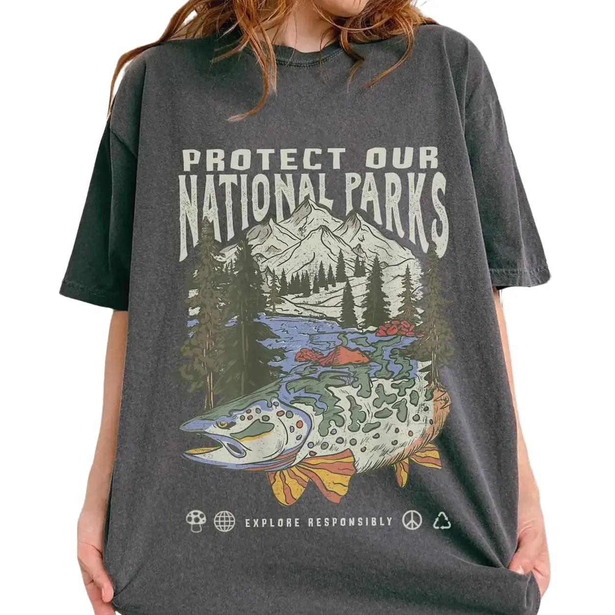 90s National Parks Unisex T shirt Granola Girl Shirt Respect the Local Wildlife Tee Hiking Camping Clothes Wanderlust Shirt