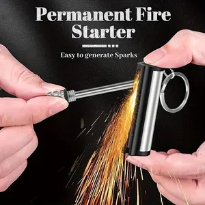 5pcs Kerosene Lighters, Waterproof Emergency Keychain, Outdoor Camping Tool, Multi-Functional Equipment (Fuel Not Included)