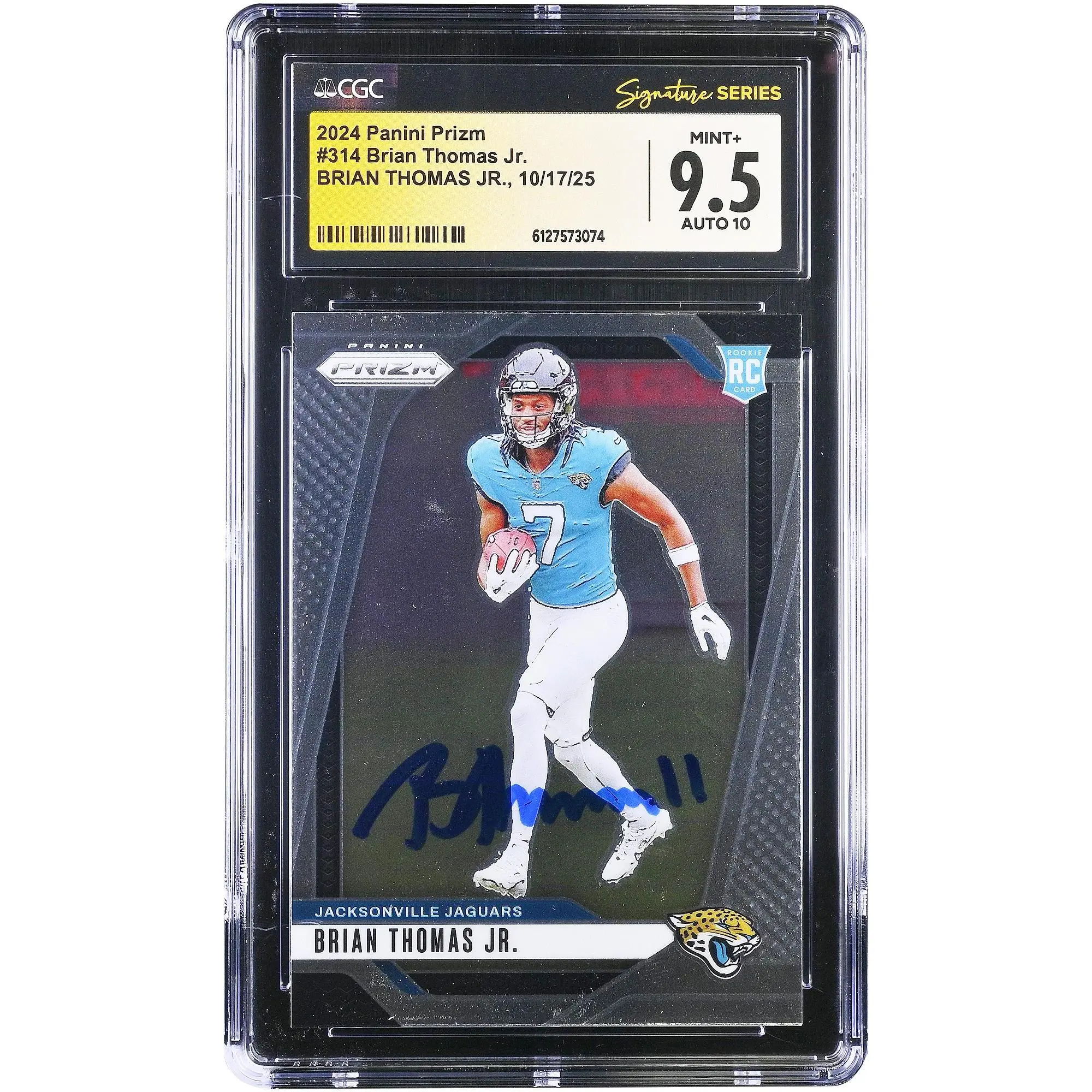 Brian Thomas Jr. Jacksonville Jaguars Autographed 2024 Panini Prizm #314 CGC Authenticated 9.5/10 Rookie Card - Fanatics Authentic Certified