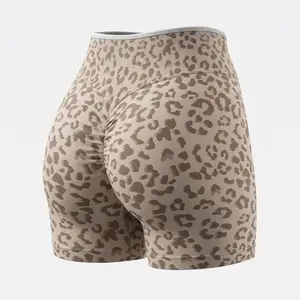 Lunaclo Women's High-Waist Leopard Print Yoga Shorts | Butt Lift, Stretch & Breathable Activewear for Gym, Running & Daily Comfort