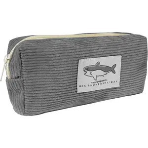 Small Pencil Case Large Capacity Pencil Pouch with , Gray Zippered Pouch for Office Stationery Organizer (Dark grey)