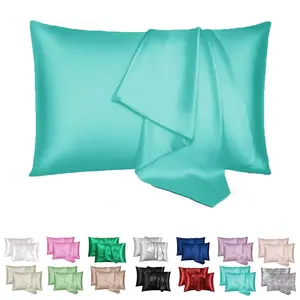 2/4 Pack Mint Blue Satin Pillowcases, Wrinkle-Resistant Hair Care, Soft Cool Envelope Closure, Luxury Gift for All Ages