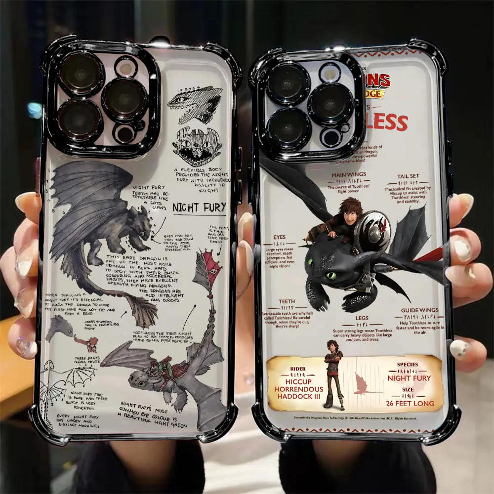 Soft Silicone Custom How to Train Your Dragon Toothless Plating Case for iPhone 17,16,15 Pro,15,14,13,12,11 Pro,ProMax,Air,Plus - Mobile Phone Accessory, Accessories