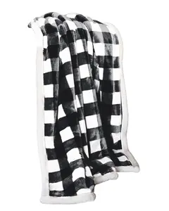 Carstens Home Unisex Lumberjack Plaid Sherpa Throw Blanket - Jp713th