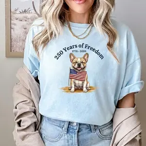 French Bulldog 4th of July T-Shirt | 250 Years of Freedom Retro Tee