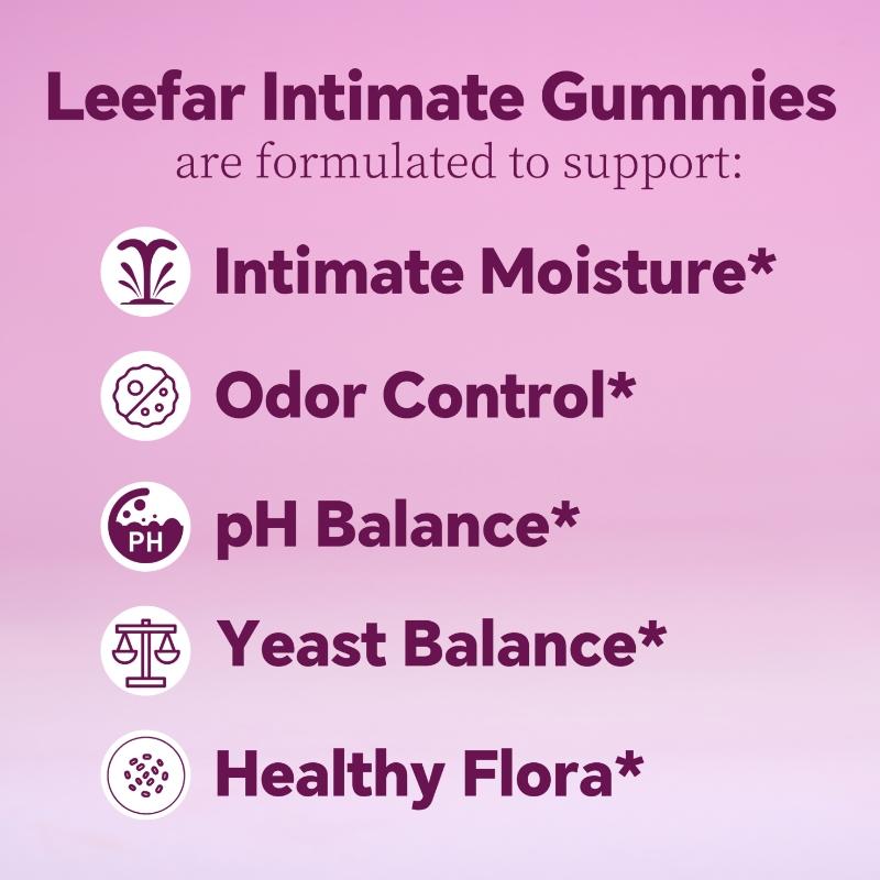 Product Introduction of 【2 PACK】LEEFAR Her Juicy  Feminine Probiotics Gummies- All in One Solution with Slippery Elm and Prebiotics&Lactobacillus Probiotic Blend for Women’s pH Balance and Dryness - Hawaiian Pineapple Gummies 60 Count probiotics  women 2