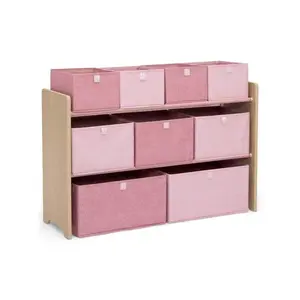 GAP GapKids Deluxe Toy Organizer - Greenguard Gold Certified, Blush/Natural
