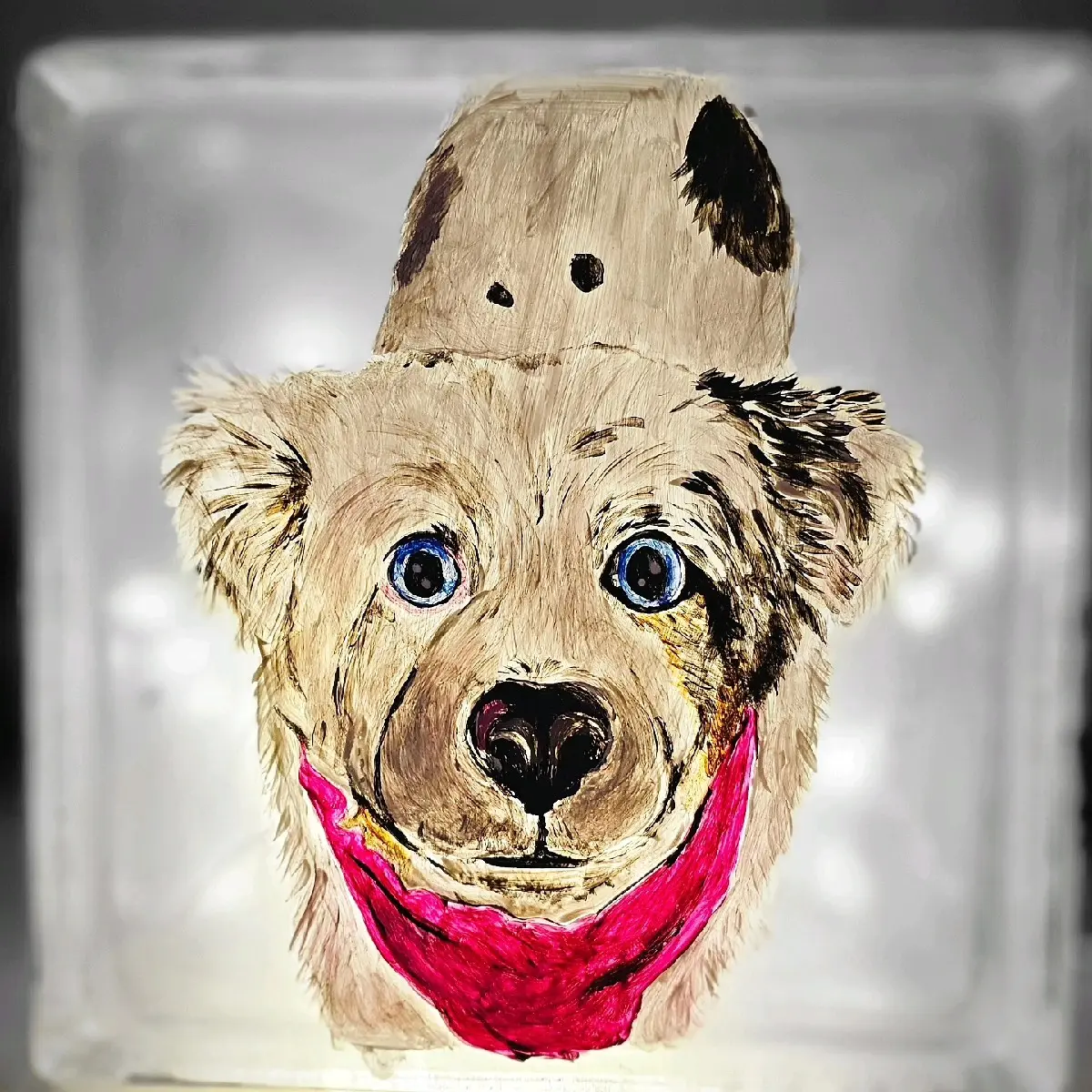 Lighted glass block table lamp with etched personalized digital illustration or handpainted of your choice! Decor