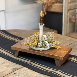 Handmade Rustic Brown Wooden Table Riser: Farmhouse Decor