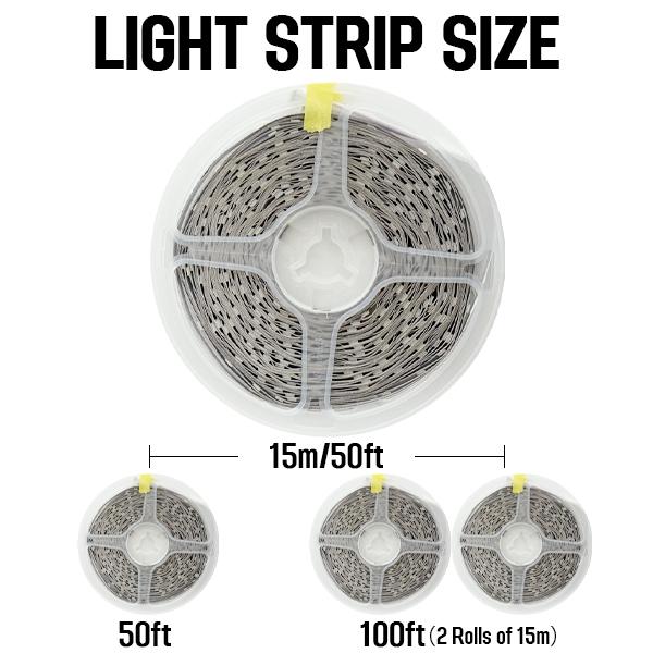 100ft RGB LED Strip Lights, APP & IR Remote Dual Control, Music Sync, 16M Colors, Dimmable, Timer, Cuttable for Bedroom, Gaming Room, Home Party Ambient Decor & TV Backlight