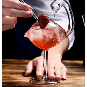 Swan Sipper: Elegant Swan Cocktail Glass🦢🍸 Classic Drink