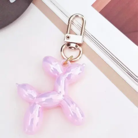 Jelly Balloon Dog Design Animal Keychain Accessory for Women, Cute Girls Key Chain, Bag Charms Accessories for Car Purse Backpack