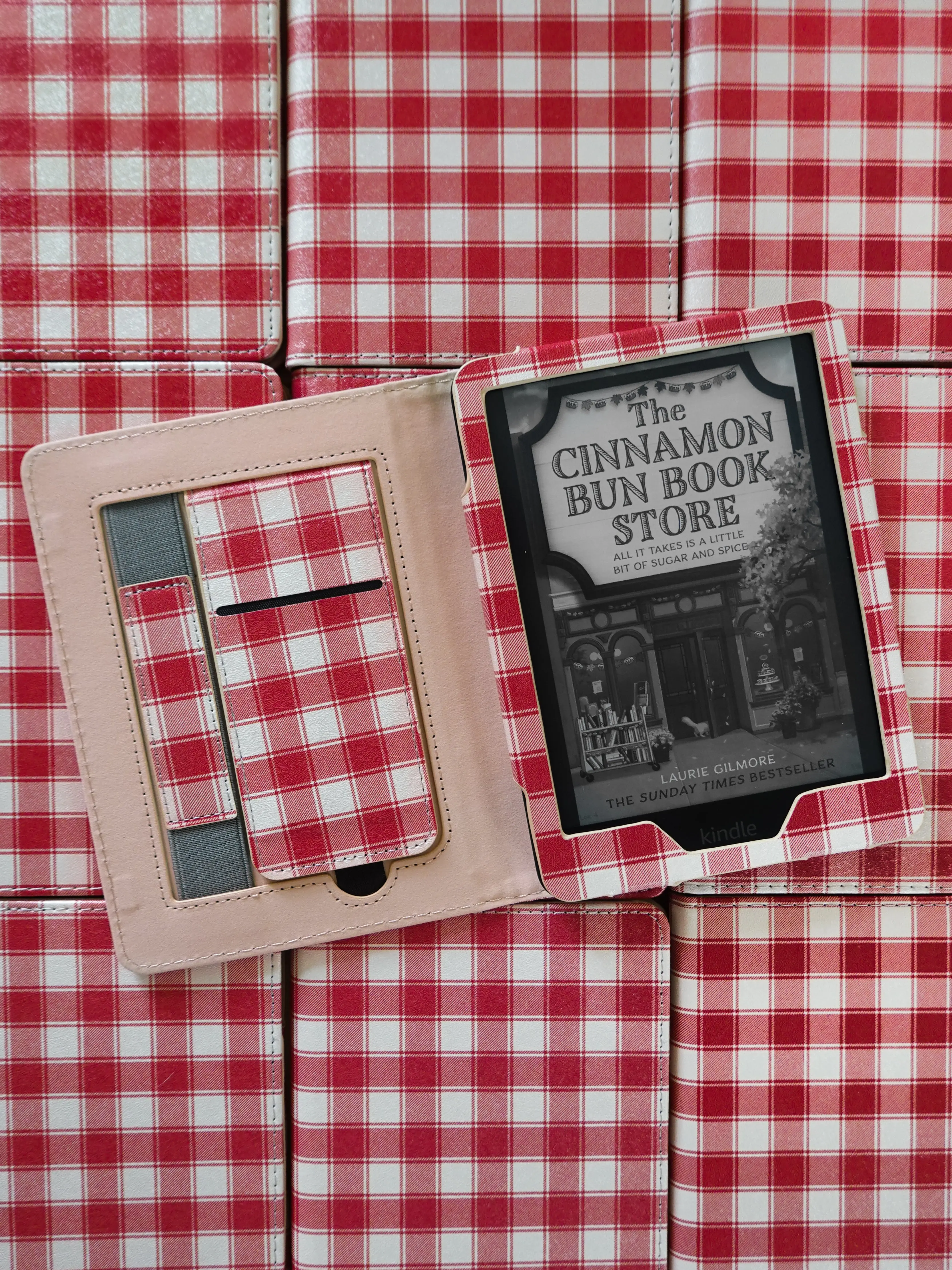 Summer Picnic Red Checker Kindle Case