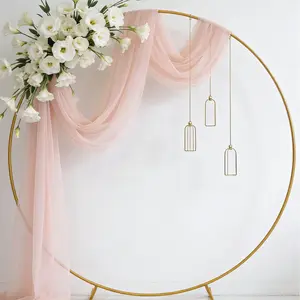 HOOPLE 7.2FT Metal Balloon Arch Stand Wedding RoundBackdrop Stand for Shower Birthday StableDurable Galvanized Iron Frame with Water Bags Flower Clipsbanners round backdrop stand party  home  decor Balloons holiday decor deals scene arrangement