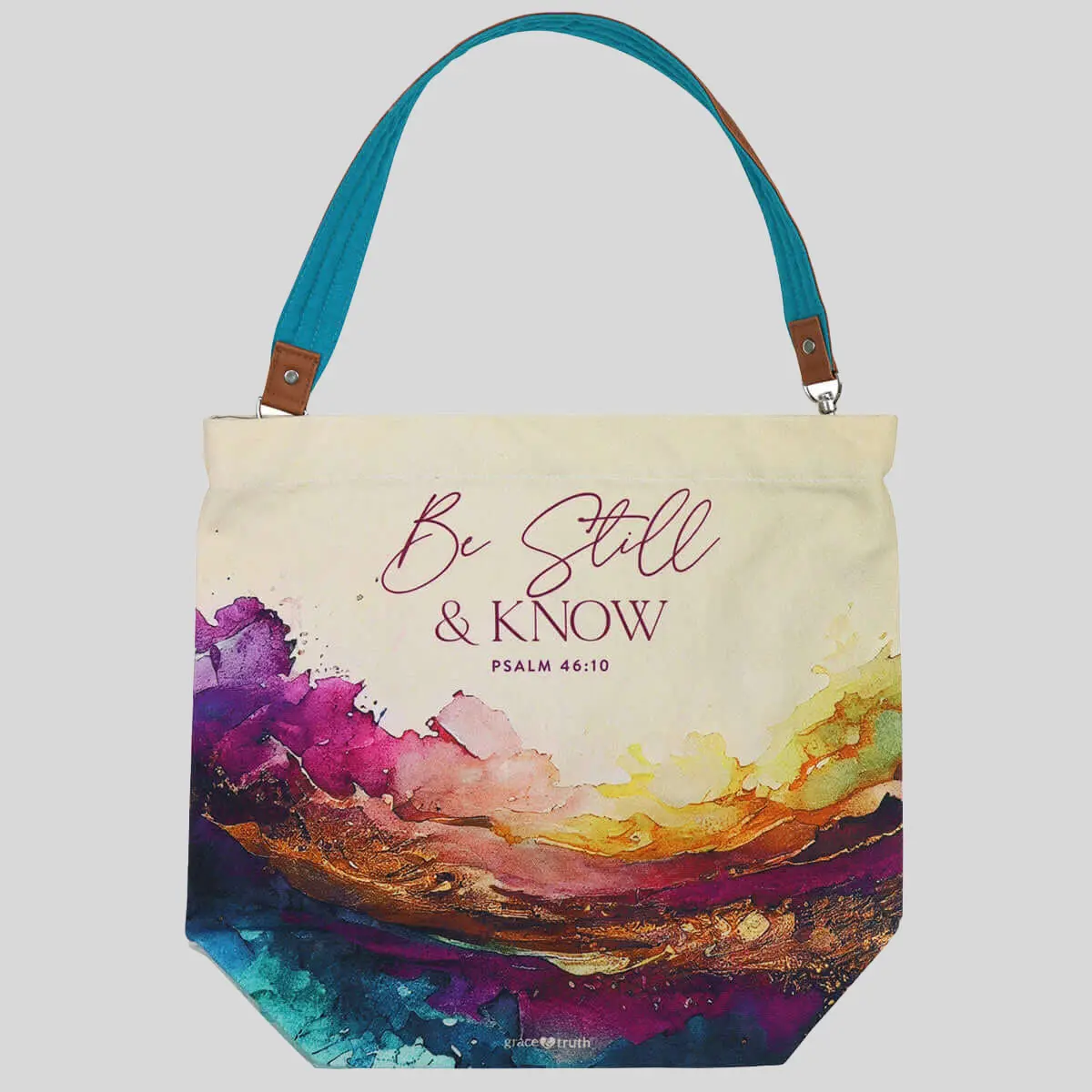 Grace & Truth Branded Women's Tote Bag - "Be Still" Themed Stylish Carryall for Daily Use, Branded Text Women's Tote Bags