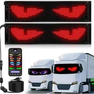 2-Piece LED Flexible Display Screen, Demon Eye APP Select Various Emojis & Patterns, High-Definition Bright Bulbs for Home Car Truck Decor