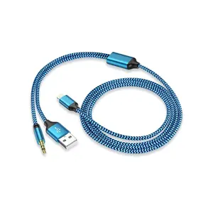 iPhone Aux Cord for Car, Lightning to 3.5mm Aux Cord 2 in 1 Audio and Charging Cable for Car Home Stereo Speaker Headphone Car Charger Compatible with iPhone 14 13 12 11 Pro Max XR XS 8 iPad iPod-4FT