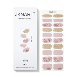 Elevate Your Style with 20pcs Semi-Cured Gel Nail Polish Strips, Perfect for Parties & Gifts, UV Lamp Required, Single Pack, Gel Nail Stickers