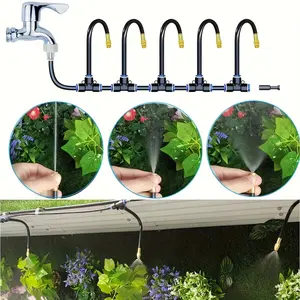 787.4inch Drip Irrigation System Kit| Adjustable Flexible Copper Spray Head, 8mm Hose Easy Watering Solution, Watering Systems - Suitable for Outdoor/Garden/Greenhouse