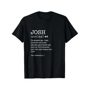 The Name Is Josh Funny Graphic Cotton T-Shirt for Men & Women - Soft 100% Cotton, Round Neck, Casual Short-Sleeve Tee for Casual Attire & Outdoor Activities, Sizes S-XXXL