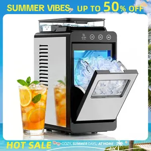 Antarctic Star Ice Maker, Portable Ice Machine with Self-Cleaning Function, 8 Cubes in 6 Mins Fast Countertop Ice Making, Compact Ice Cube Maker for Home, Kitchen, RV, Travel, Steel