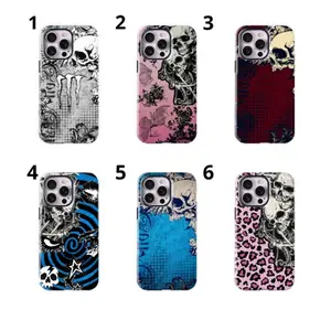 Monster Dark Gothic Phone Case with Skull Pattern - Shockproof and Protective Cover - Subculture Trendy Style for iPhone 16151413121117