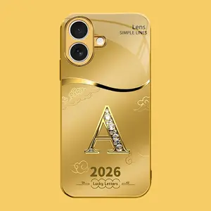 Suitable for [iPhone 17] high-end phone case🤩，choose from 26 letters of the English alphabet, each with an exquisite auspicious cloud pattern to bring you good luck YM99