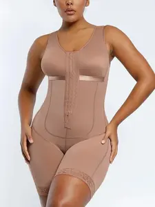 1 Count Women's Tummy Control Shapewear, Body Shaping Underwear Bodysuit Fajas Colombianas Body Shaper Butt Lifter with Adjustable Hooks Open Gusset, High Compression Slimming Waist Trainer Jumpsuit, Perfect For Daily Wear & Training