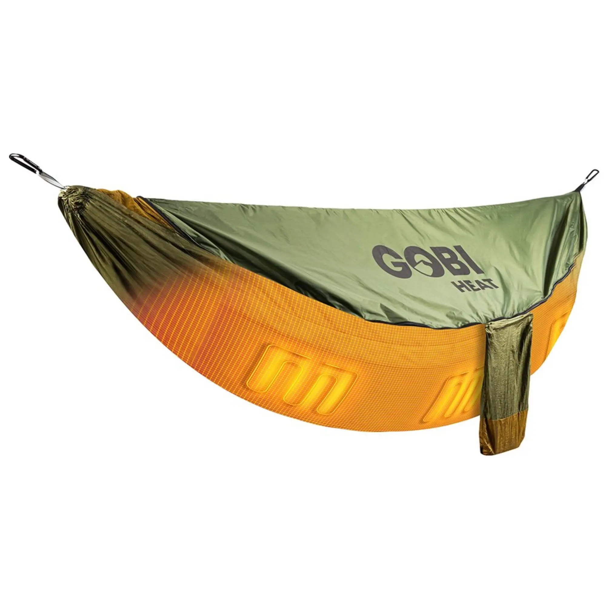 Gobi Heated Hammock Tent - Green & Orange Design, Adjustable Harness, Ideal for Outdoor Activities