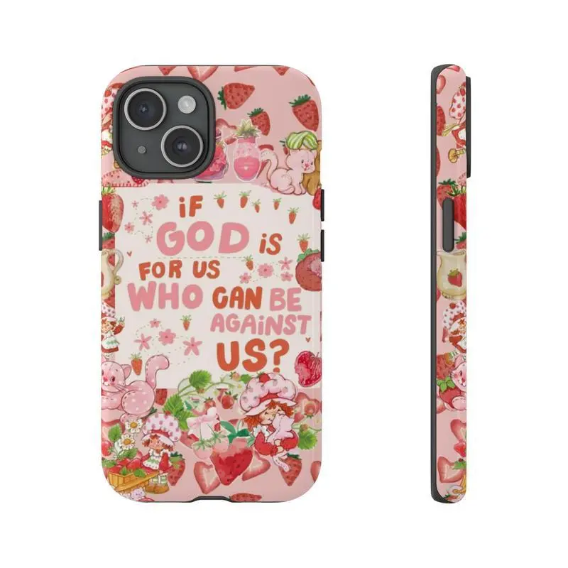Strawberry Shortcake God Phone Case, Strawberry Themed Phone Case Premium Matte Texture, Protection, Shockproof, Anti-Drop, Anti-Fingerprint For IPhone 17-12, Pro Max, Pro Plus, and Samsung S25-22 Protection Safety, Accessories, Smartphone