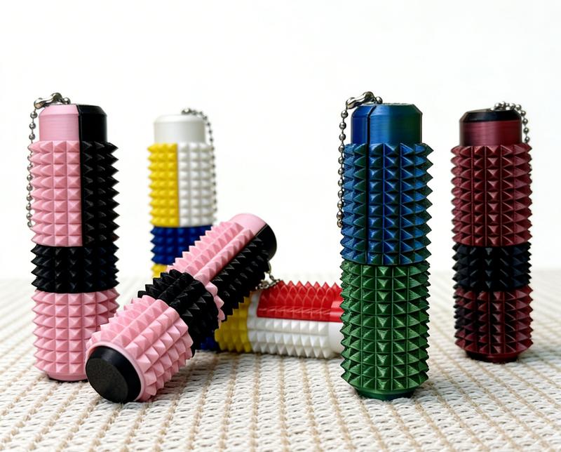 Little Ouchies Grippie 5-in-1 Stim Fidget Keychain | 3D Printed Portable Stress Relief Toy with Button Clicks, Spinners & Spiky Grip | Pocket Mini Pain Stim Fidget for Adults, Novelty Gift