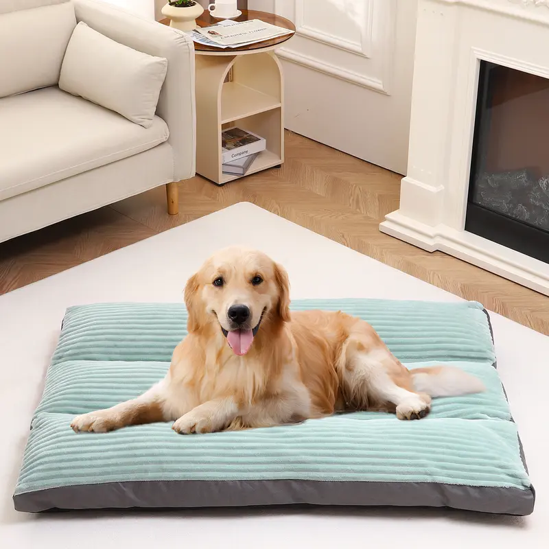 Large / Extra large dog bed ,Washable , Removable Cover , Flannel super soft Dog Crate Beds Fulffy Comfy Kennel Pad Anti-Slip Pet Sleeping Mat
