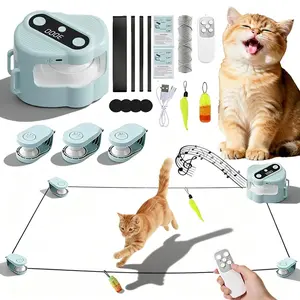 Electric Cat Chaser Toy, Remote Control, Moveable Feathers, Bird Sound Simulation, Pet Self-Entertainment Toy