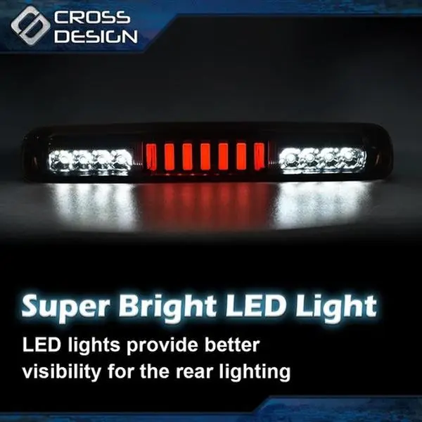 CROSSDESIGN 3D LED Tail Brake & Cargo Lights - Bright Polycarbonate Vehicle Accessories, Easy-Install LED Light for 1999-2007 Silverado, GMC Sierra 1500/2500/3500 Truck Mods, Pickup Trucks, Brightening