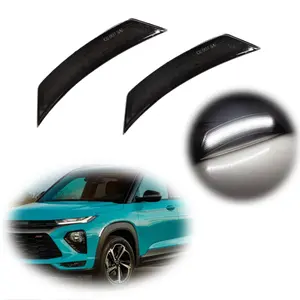 2pcs Smoked White LED Front Bumper Side Marker lamps Lights For 2021 2022 2023 2024 2025 Chevy Trailblazer,Replace OEM 42716023, 42716024