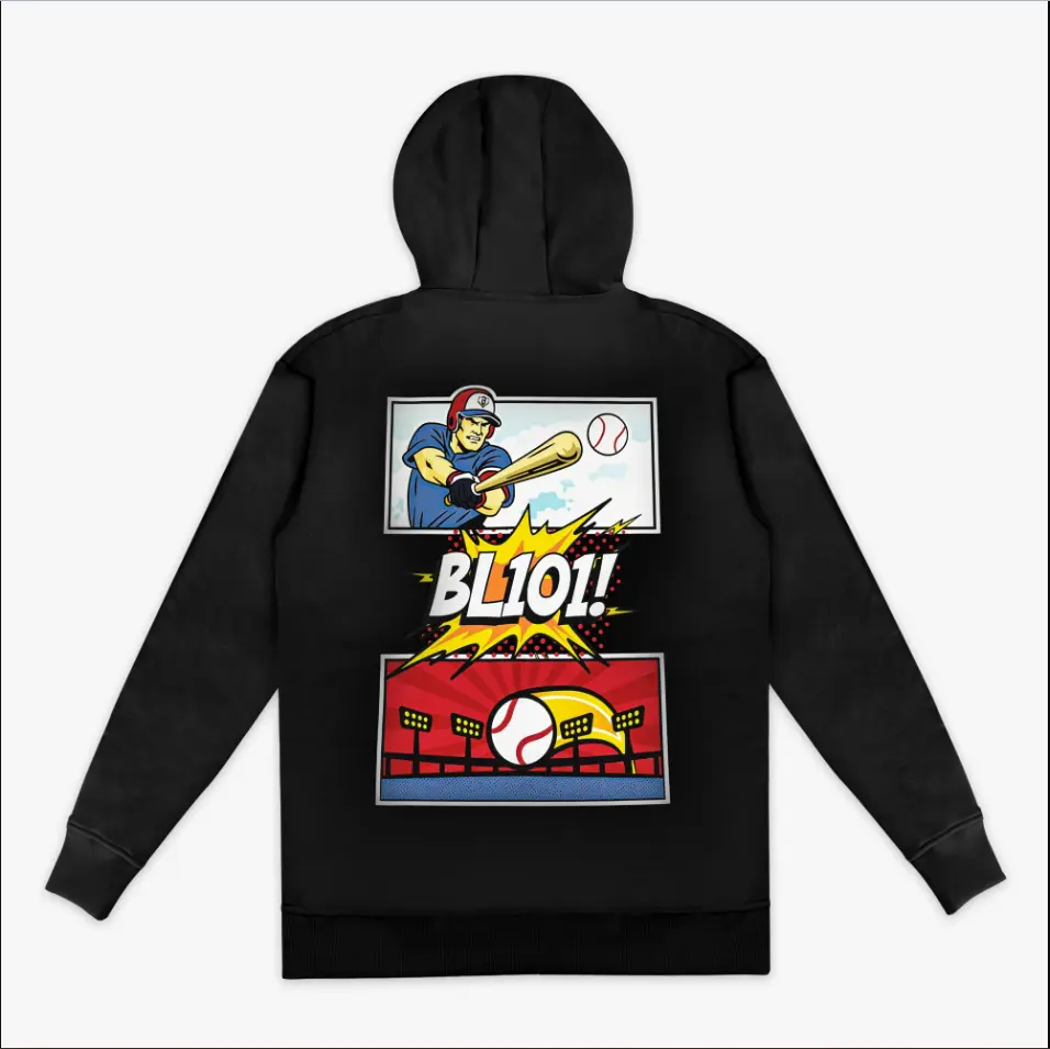 Baseball Lifestyle 101 Power Hitter Hoodie, BL101 Power Hitter Pullover Hoodie, Youth & Adult Baseball Streetwear Sweatshirt