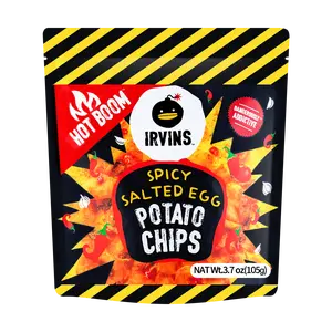IRVINS Salted Egg Yolk Potato Chips Spicy Flavor 3.7oz - Popular Snack from Singapore