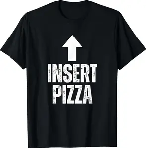 100% Cotton Insert Pizza Funny Food Lover Humor Pepperoni Pizza Slice T-Shirt