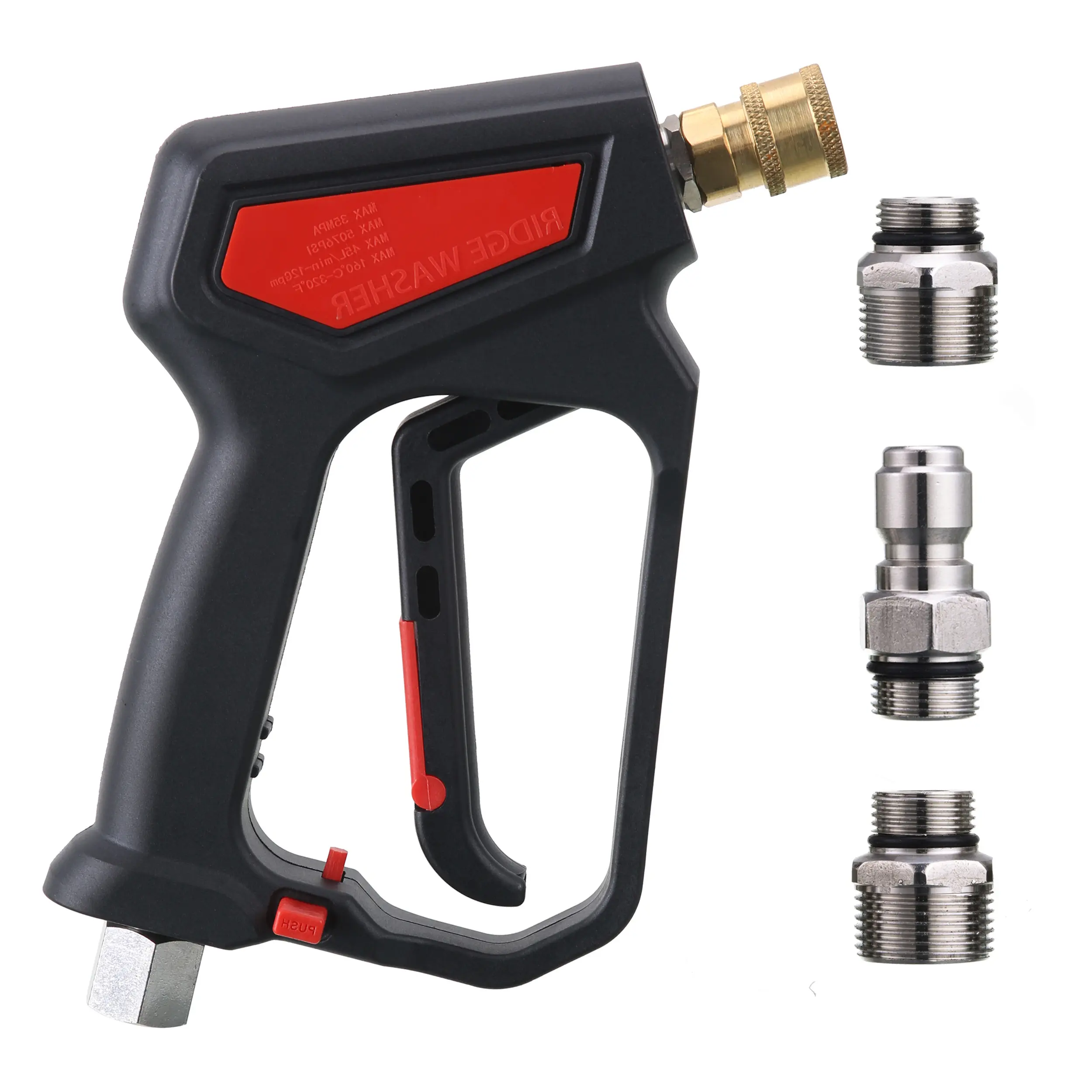 RIDGE WASHER High-Pressure Spray Lance Tool, 5000 PSI, 12 GPM, with 1/4"-Quick Connector, 3/8"-Quick Connect, M22-14mm & M22-15mm Fittings