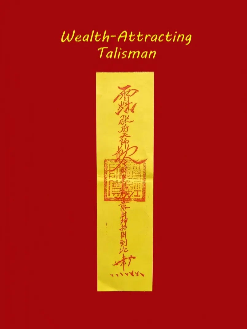Traditional Handmade Taoism's Most Powerful Talisman - Hand-Rubbed Imprint with Taoist Master's Seal, Curve Decor Ornaments, Adult DIY Scrapbooking & Stamping Accessory, Enhance Prosperity Home Accent
