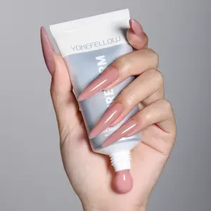 YOKEFELLOW PUREFORM Extension Gel HEMA-Free TPO-Free TMPTA-Free Safe Formula Nail Extension Gel 50g/1.76oz Long Lasting Poly Extension Nail Gel Profession Nail Gel Polish Use with Nail Molds Nail Art Design Manicure Gifts for Women PF04 Bare Rose