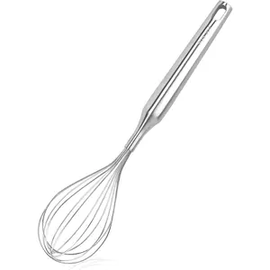 Stainless Steel Whisk for Cooking Kitchen Non Stick Balloon Wire Metal Baking Whisk Egg Beater for Blending, Whisking Beating,Dishwasher Safe, 12inch (Stainless Steel Handle)