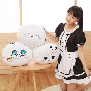 Cute Round Expression Ball Plush Pillow Soft Fluffy Dango Stuffed Doll Anime Style Home Decor Cosplay Party Gift