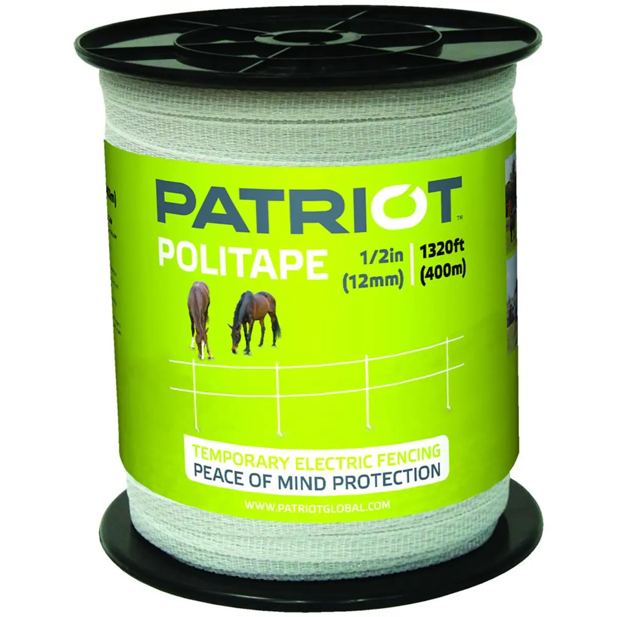 Patriot Gardening Electric Fence Politape - 1320 ft Length, 0.5 in Width, White for Home Improvement Garden Raised Beds