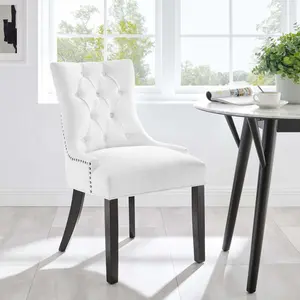 Modway Regent Tufted Fabric Dining Chair in White