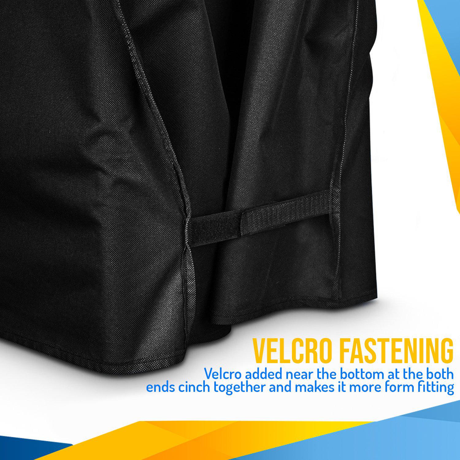 72in Large Waterproof BBQ Gas Grill Cover - 72x26x51", Anti-UV, Windproof, Colorfast Spun Polyester, Adjustable Hook-and-Loop Straps, Elastic Hem Drawstring - Fits Weber, Char-Broil, Monument, Dyna-Glo, Nexgrill - Outdoor Grill All-Year Protection
