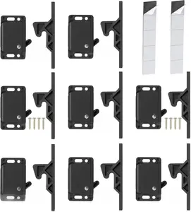 RV Drawer Latches and Catches, 8 Pack RV Cabinet Door Latches and Catches, 10 LBS Pull Force Latch for RV Camper Motor Trailor Home Office Cabinet Drawer, with Mounting Screws and Double-Sided Tape