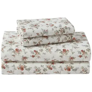 Laura Ashley Le Fleur Twin Flannel Sheet Set